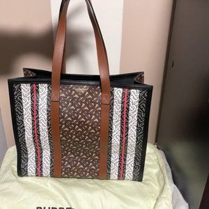 Authentic Burberry Monogram Stripe Portrait Tote Bag, Excellent condition